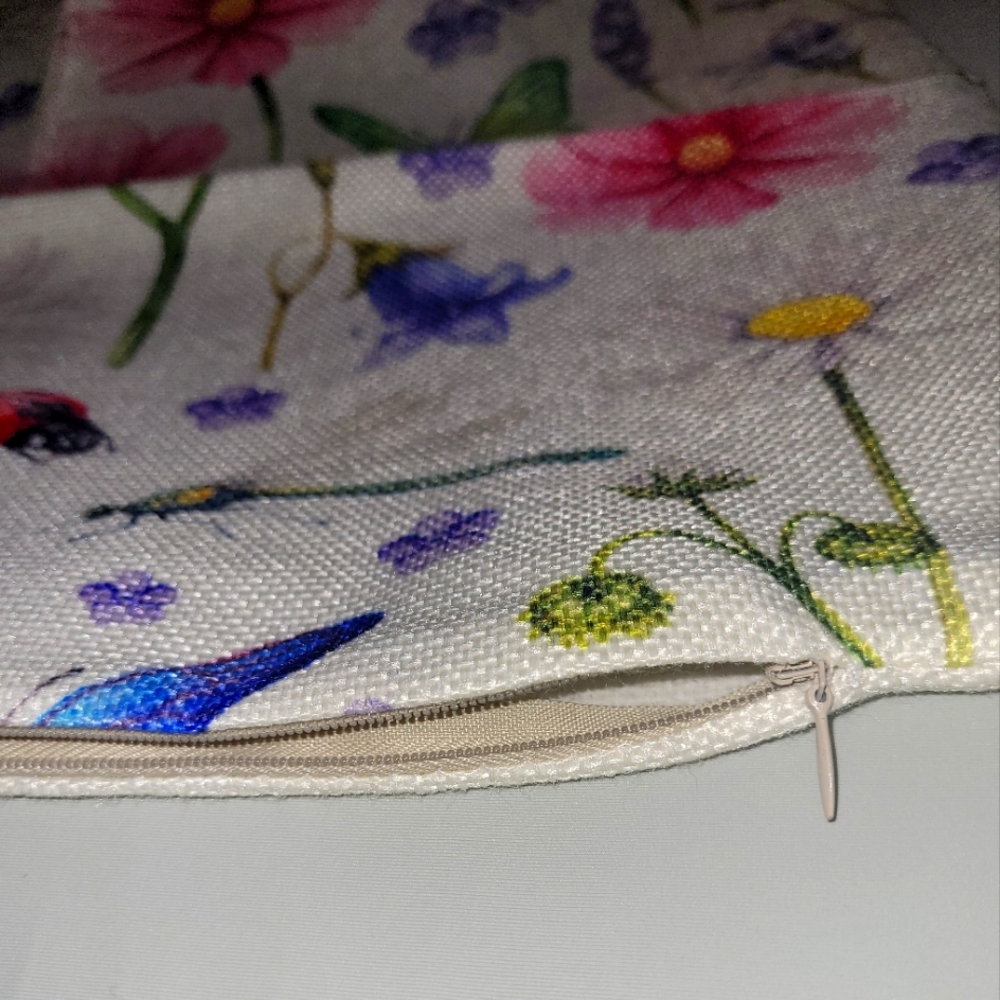 2 Sets Of Each Floral Canvas Couch Pillow Covers NWOT